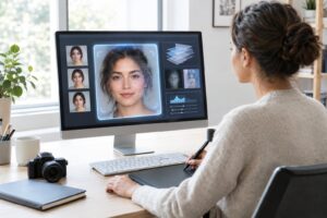 Removing AI detection metadata from an edited portrait photo